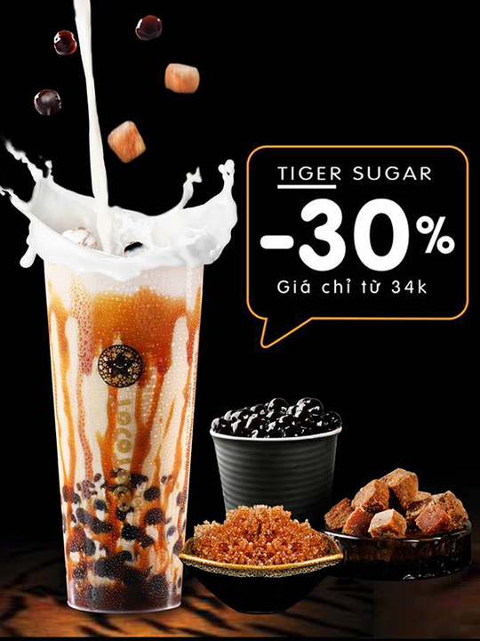 Tocotoco giảm 30% cho sản phẩm Tiger Sugar