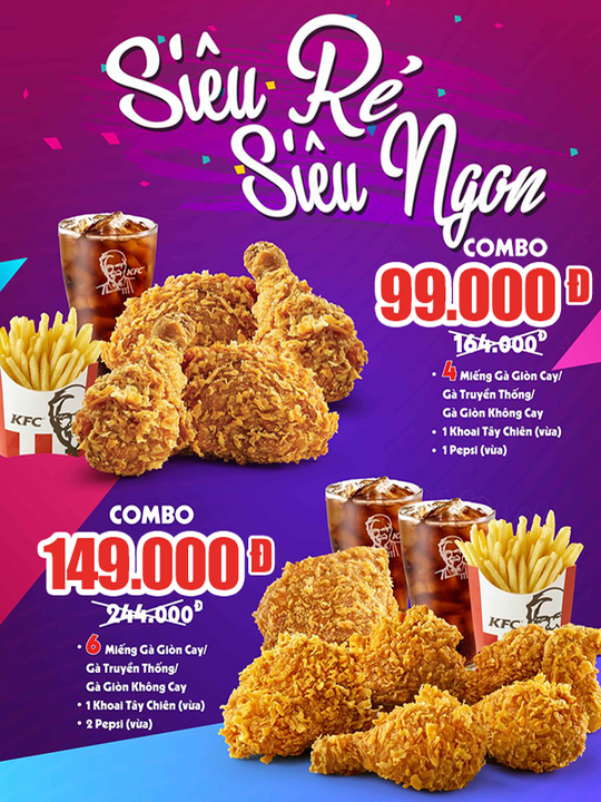 KFC ưu đãi combo gà rán chỉ từ 99k - Shopiness