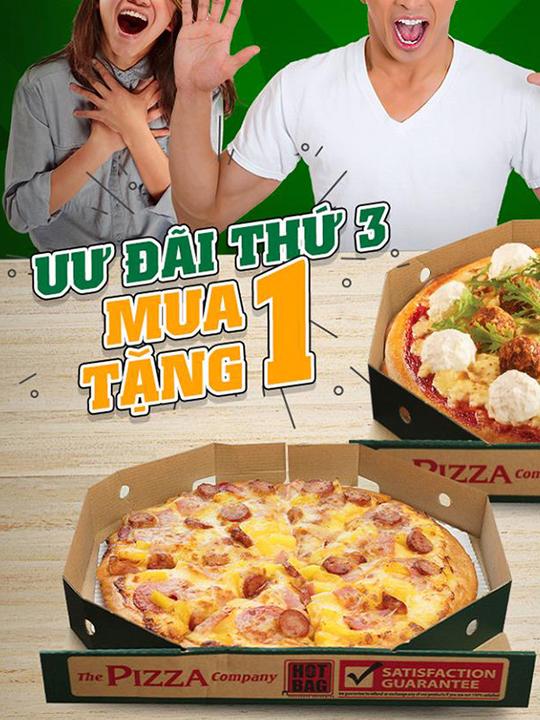 The Pizza Company mua 1 tặng 1 thứ 3 mỗi tuần