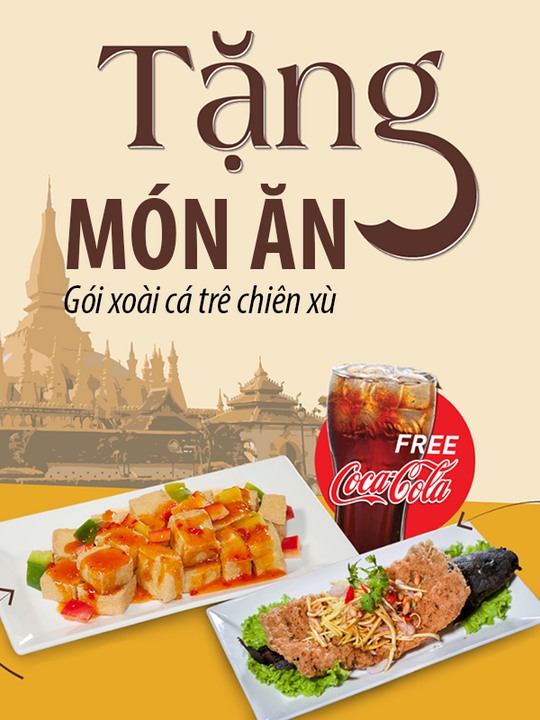 Khao lao tặng gỏi khi đặt bàn qua hotline