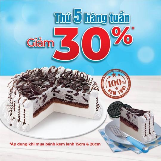 Dairy Queen giảm 30% bánh kem lạnh vào thứ năm