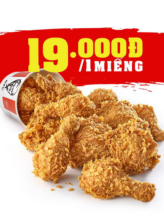 KFC ưu đãi 1 miếng gà chỉ còn 19K