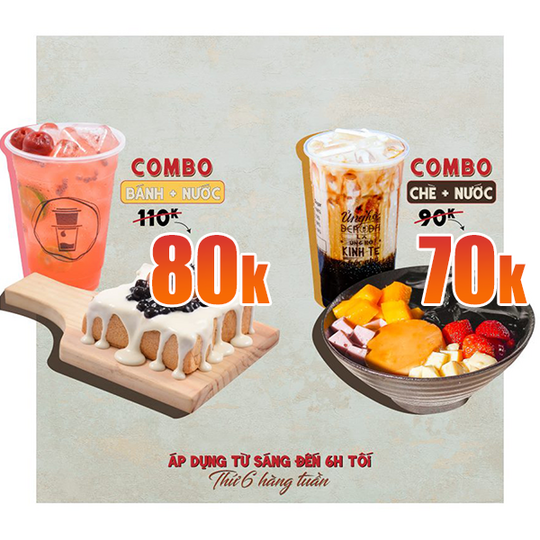 Đen Đá Coffee ưu đãi combo chỉ từ 70k vào thứ 6