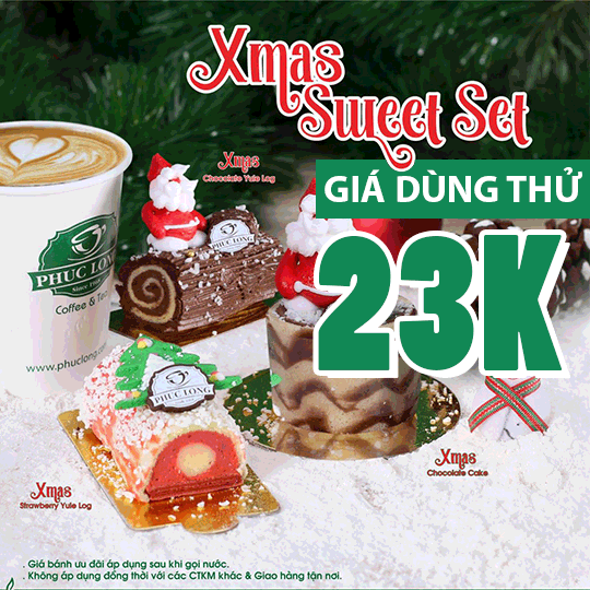 Phúc Long giá dùng thử bánh Giáng Sinh chỉ 23k