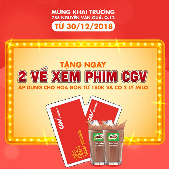 Popeyes tặng 2 vé xem phim CGV với HĐ từ 180k