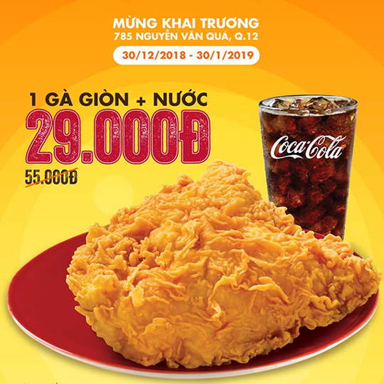 Popeyes ưu đãi combo 29k tại CN Nguyễn Văn Quá