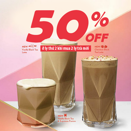 Starbucks Vietnam giảm 50% sản phẩm thứ hai