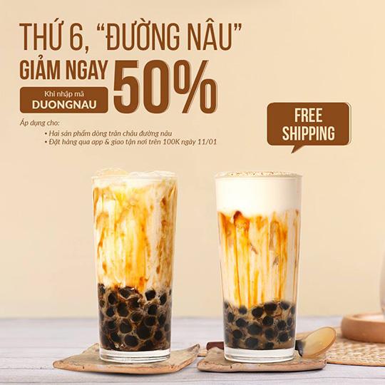 Ten Ren giảm 50% cho 2 món trà sữa