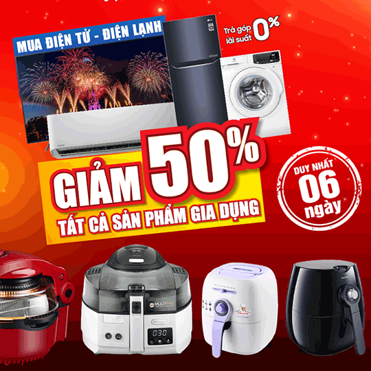Nguyễn Kim giảm 50% đồ gia dụng