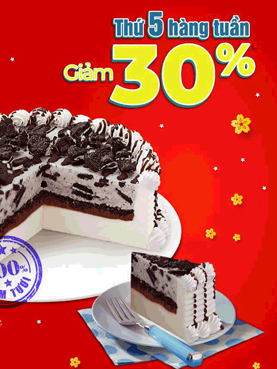 Dairy Queen giảm 30% bánh kem lạnh vào thứ 5