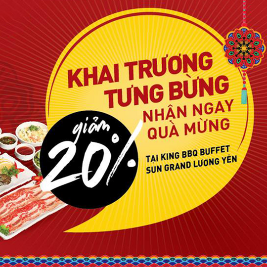 King BBQ giảm 20% khi đặt bàn online tại Lương Yên