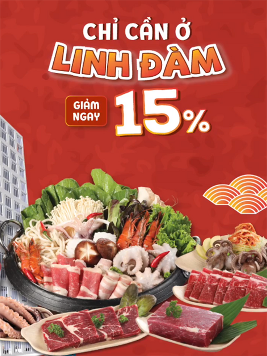 Yakimono giảm 15% cho cư dân Linh Đàm