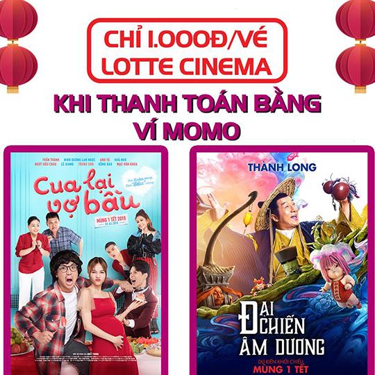 Lotte Cinema vé xem phim chỉ 1k khi thanh toán qua Momo