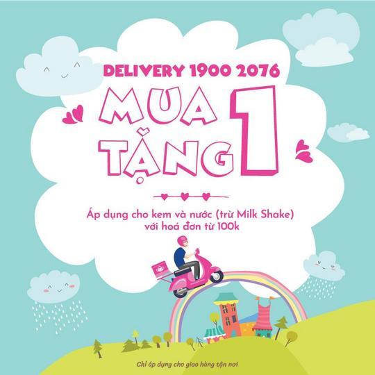 Baskin Robbins mua 1 tặng 1 khi đặt qua Hotline