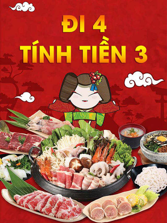 Yakimono tặng 1 suất buffet lẩu nướng cho nhóm 4 KH