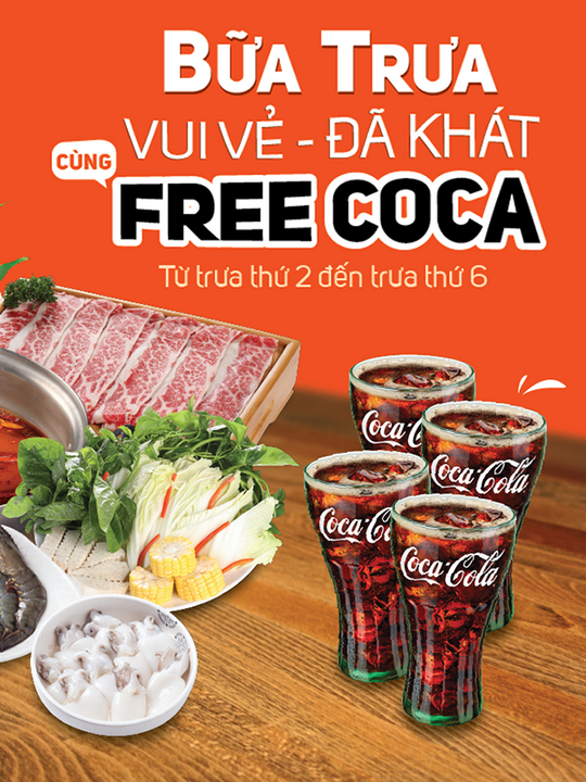 Hotpot Story miễn phí Coca khi dùng bữa trưa tại Hà Nội