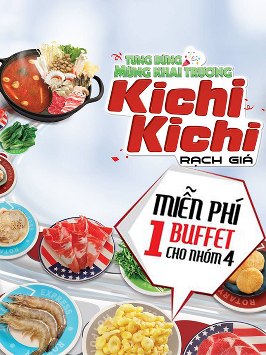 Kichi Kichi tặng 1 buffet cho nhóm 4 người
