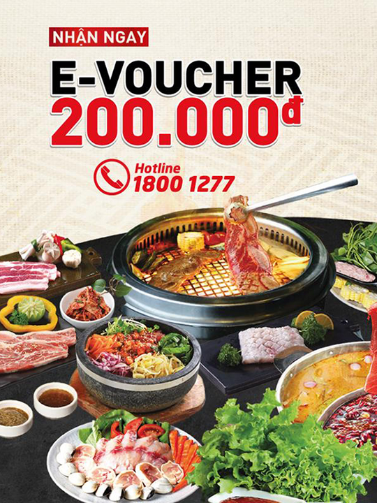 King BBQ tặng E-voucher 200k tại Kiên Giang