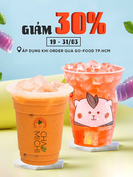Chamichi giảm 30% khi đặt trà sữa qua Go-Food