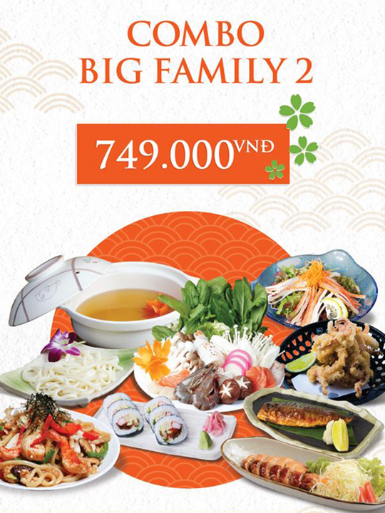 Sushi Kei ưu đãi combo gia đình chỉ từ 499k