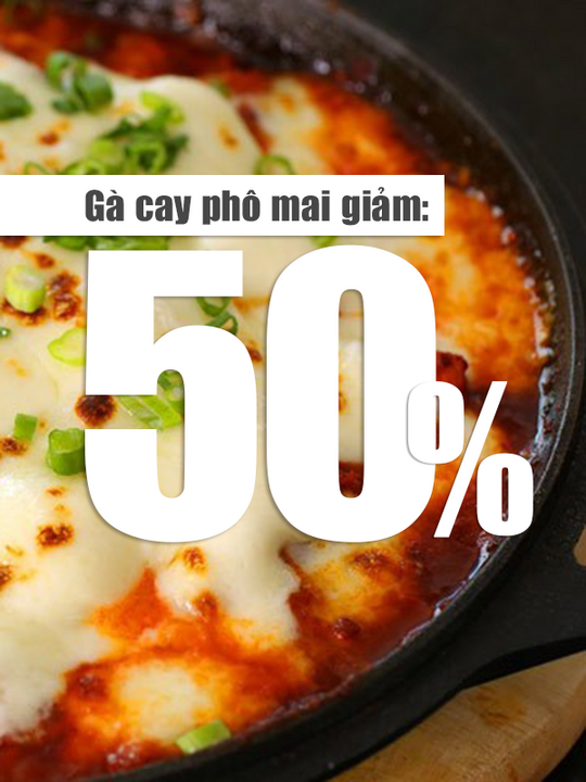 Papas' Chicken giảm 50% gà cay phô mai khung giờ vàng