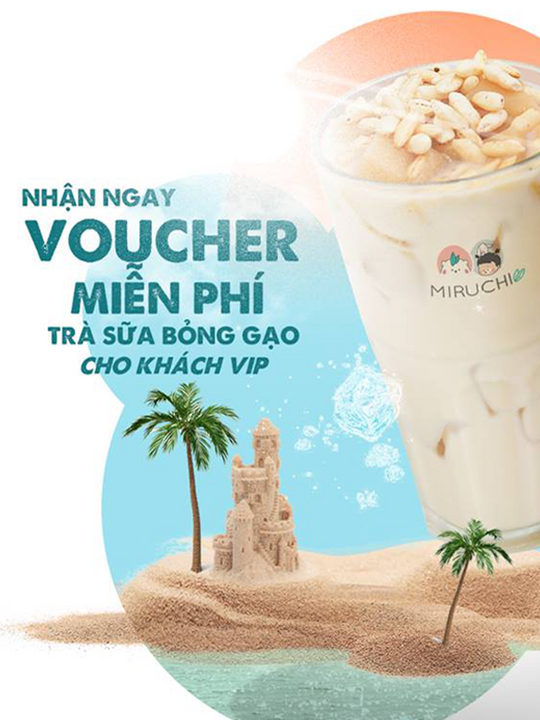 Chamichi tặng voucher trà sữa bỏng gạo 