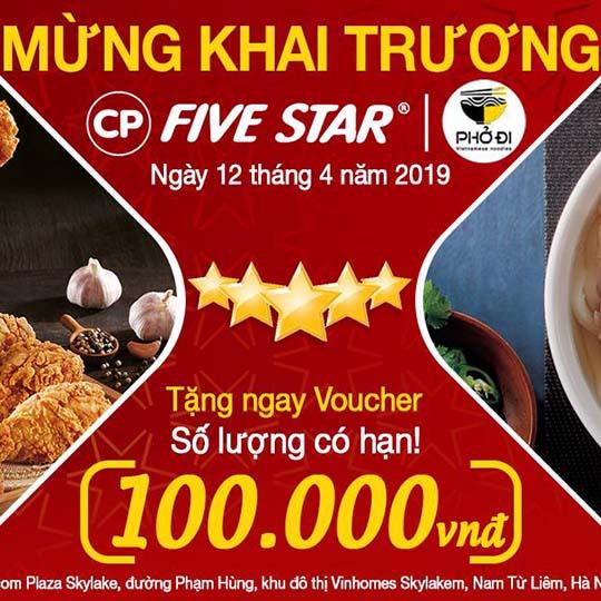 Gà rán Five Star tặng coupon với hóa đơn từ 200k