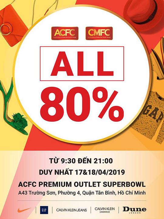 Superbowl Vietnam giảm 80% tất cả sản phẩm