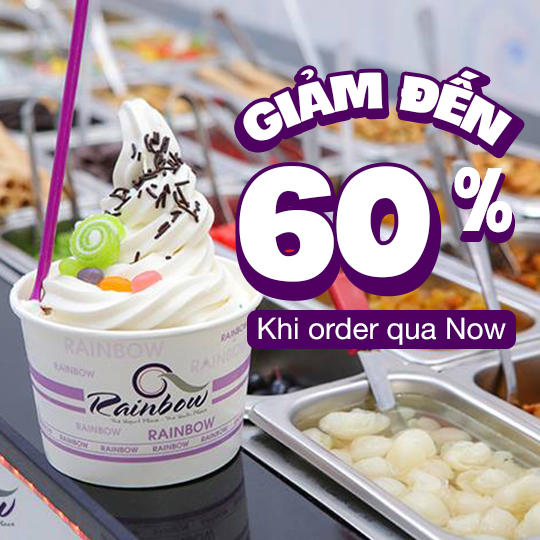 Yogurt RAINBOW giảm đến 60% khi đặt qua Now
