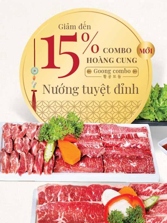 King BBQ giảm đến 15% cho Combo Hoàng Cung