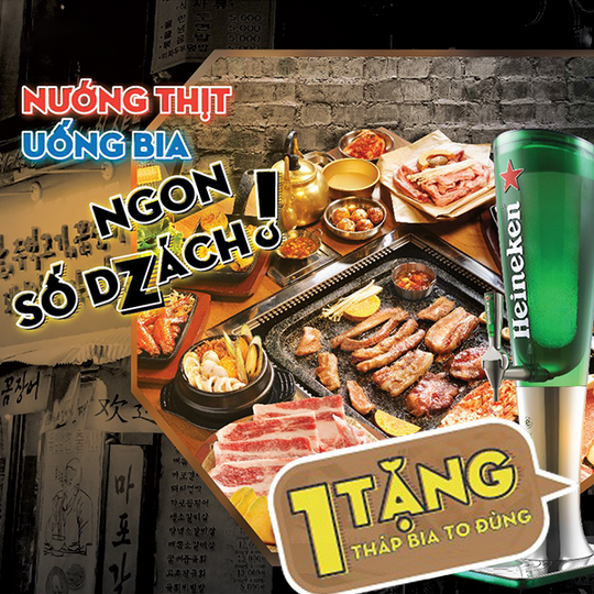 K-pub tặng tháp bia Heineken cho nhóm 3