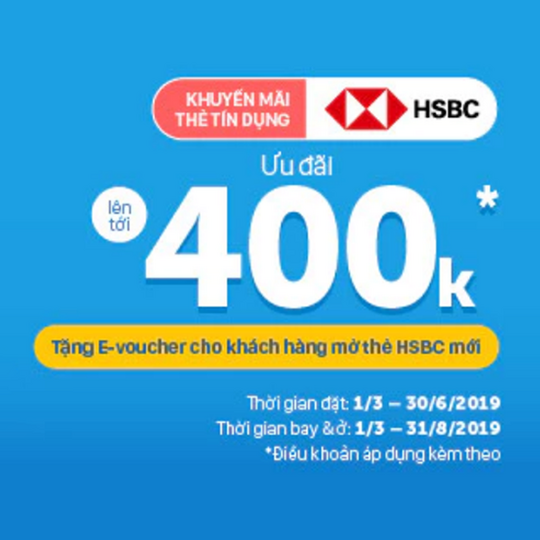 Traveloka ưu đãi cho chủ thẻ HSBC