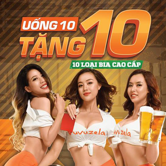 Vuvuzela Beer Club uống 10 tặng 10 mừng khai trương