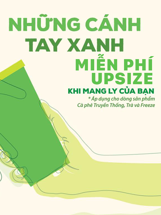 Highlands Coffee miễn phí upsize khi dùng bình cá nhân