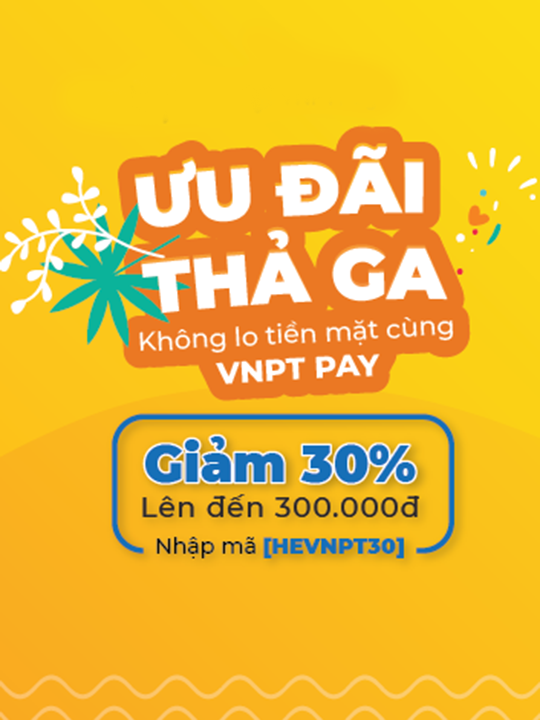 Vntrip giảm 30% khi thanh toán qua VNPT Pay