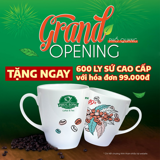 Phúc Long tặng ly sứ cho hóa đơn từ 99k 