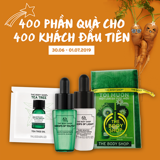 The Body Shop ưu đãi quà tặng mừng khai trương