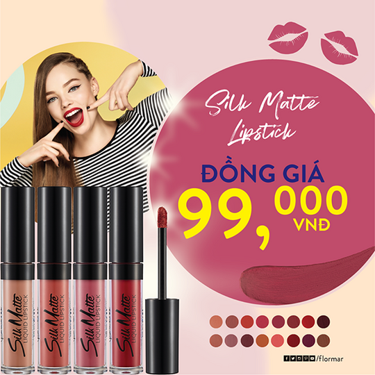 Flormar đồng giá 99k son Silk Matte Liquid 