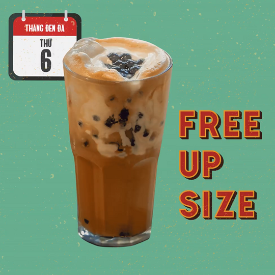 Đen Đá Coffee miễn phí upsize vào thứ sáu hàng tuần