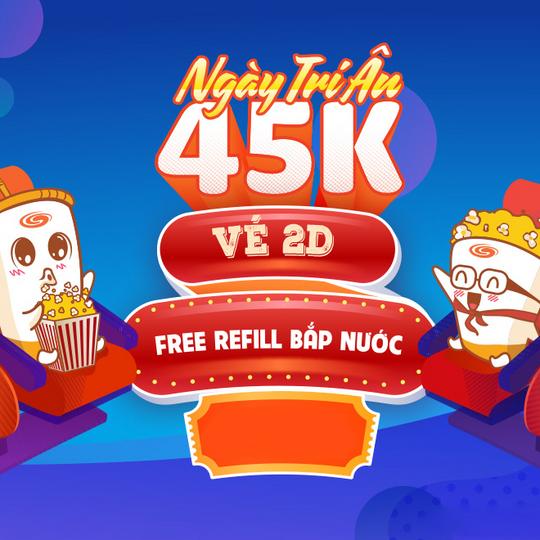 Galaxy Cinema đồng giá 45k/vé 2D vào thứ 2 đầu tiên