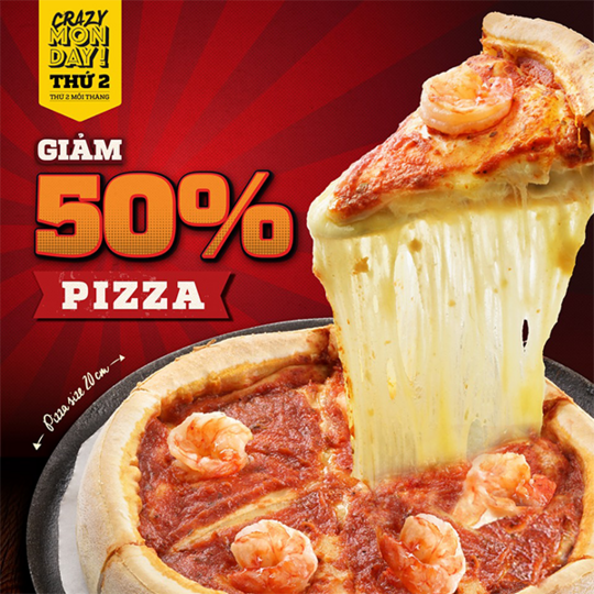 Cowboy Jack's giảm 50% pizza Chicago vào thứ 2