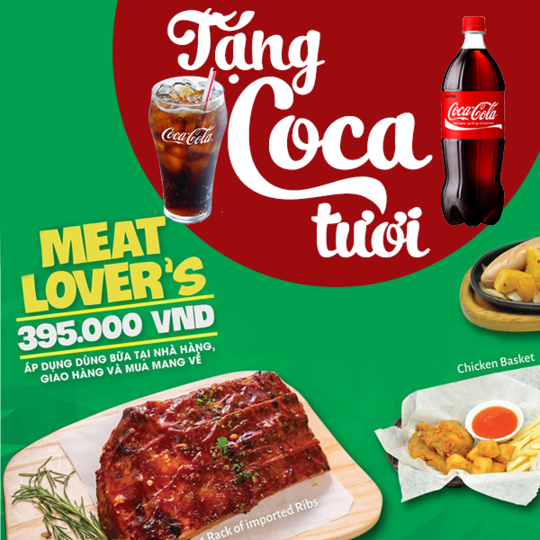 Pepperonis tặng Coca khi dùng Meat Lover's