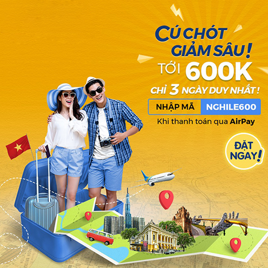Vntrip giảm đến 600k khi đặt phòng khách sạn