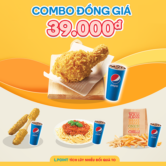 Lotteria ưu đãi đồng giá combo 39k