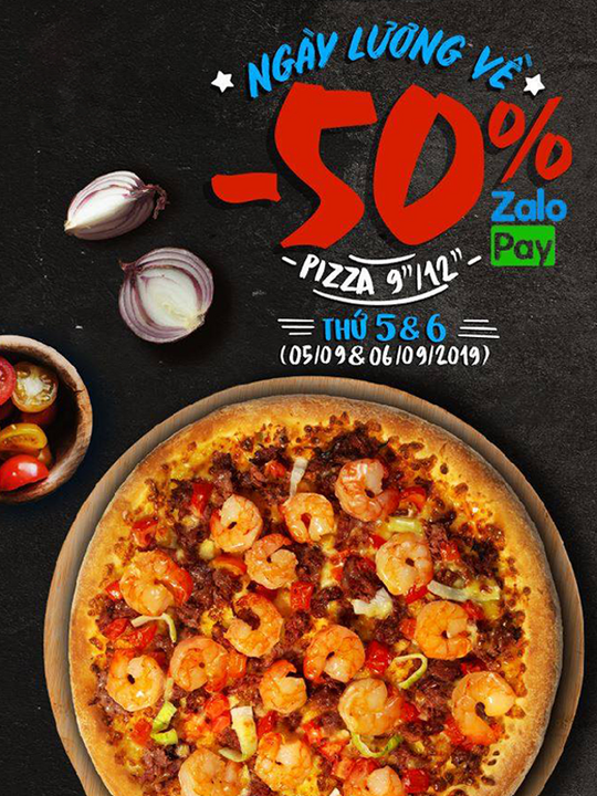 Domino giảm 50% khi thanh toán qua ZaloPay
