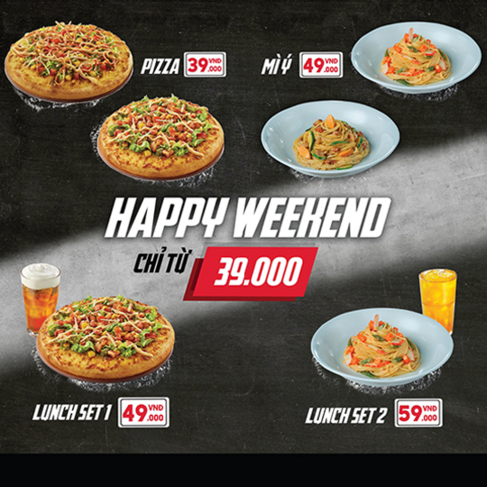 Pizza Hut ưu đãi menu từ 39k vào cuối tuần