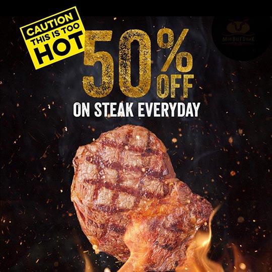Moo Beef Steak giảm 50% các món Steak