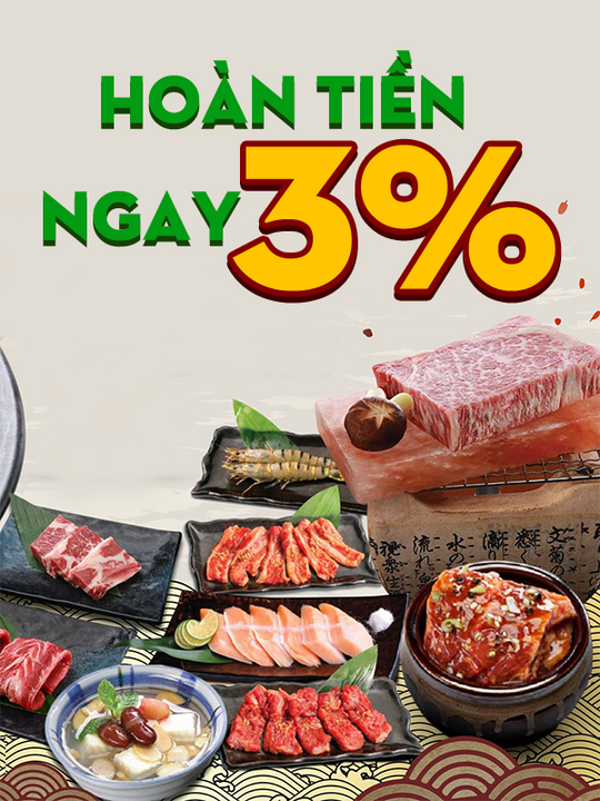 Sumo BBQ hoàn tiền 3% khi mua voucher tại Shopiness