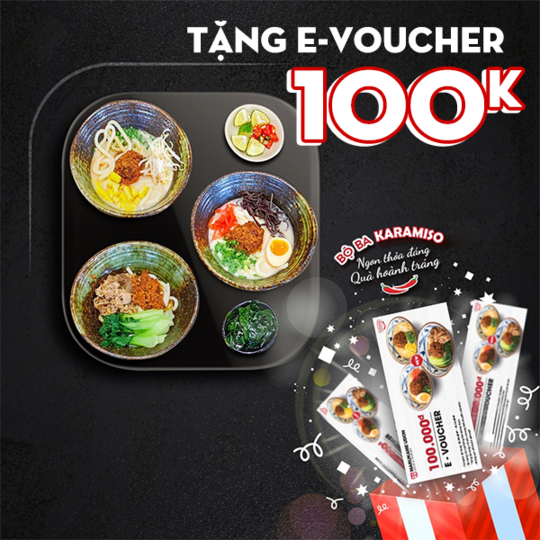 Marukame Udon tặng E-voucher 100k