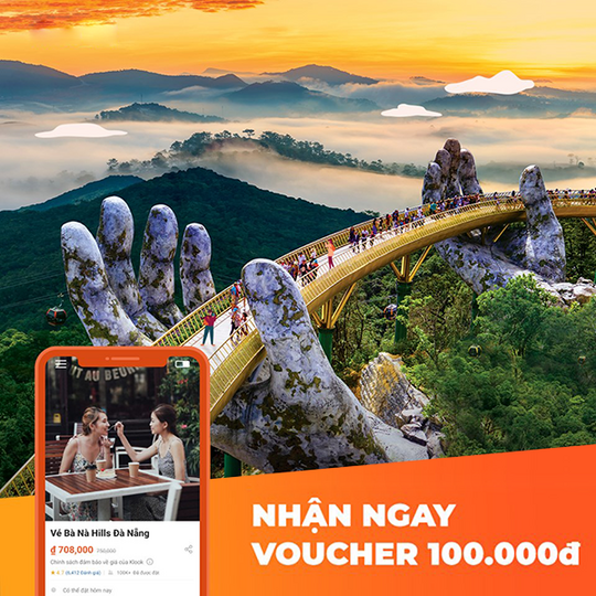 Klook tặng voucher 100k khi mua vé Bà Nà Hills